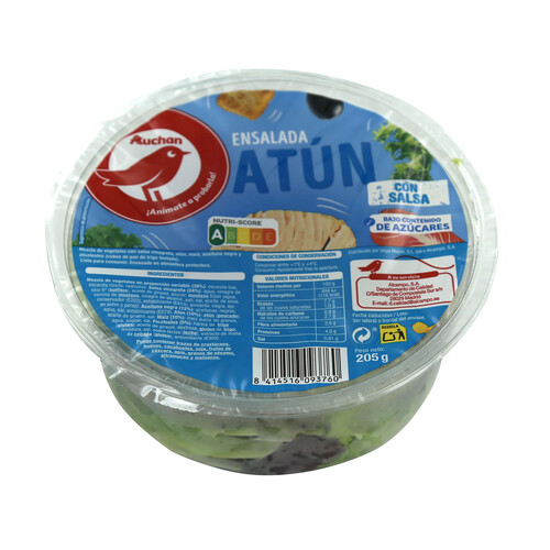 Ensalada de atún con tenedor y salsa PRODUCTO ALCAMPO 205 g.