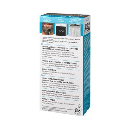 JUST FOR MEN Colorante en gel para barba, bigote y patillas tono M-25 castaño claro JUST FOR MEN 15 ml.