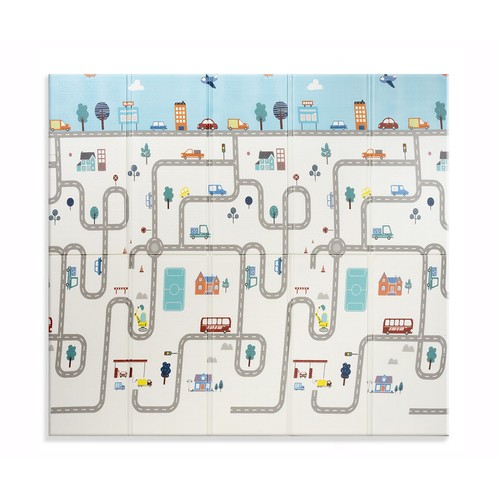 Alfombra de juegos - gateo reversible, modelo coches, 180cm x 200cm, INTERBABY