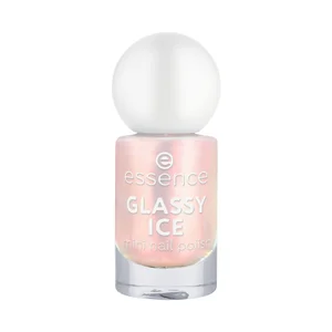 ESSENCE Glassy ice tono 09 rosa suave Miniesmalte de uñas con un brillo iridiscente.