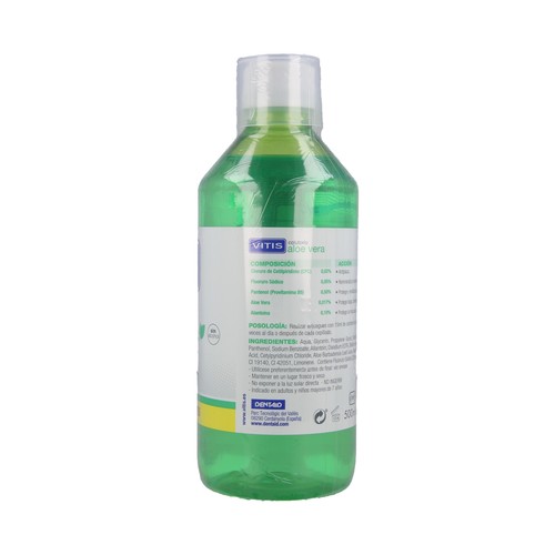VITIS Enjuague bucal diario con aloe vera y sabor a menta VITIS 500 ml.