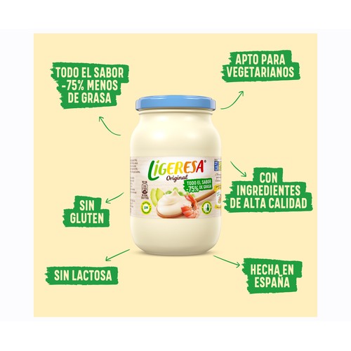 LIGERESA Salsa mayonesa frasco 200 + 10 ml.