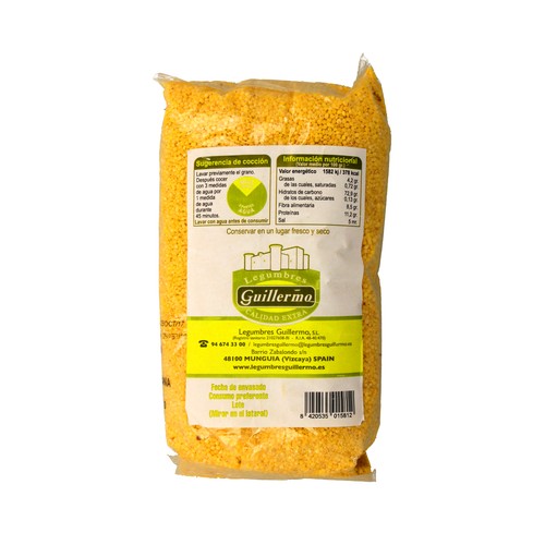 LEGUMBRES GUILLERMO Mijo 100% natural LEGUMBRES GUILLERMO bolsa 500 g.