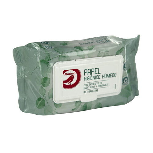 Papel higiénico húmedo con extracto de aloe vera y camomila PRODUCTO ALCAMPO 80 uds.