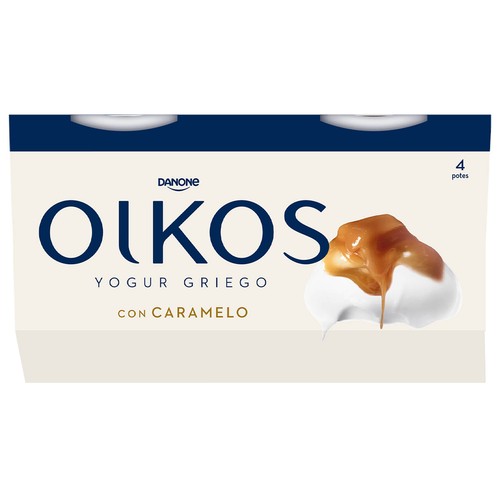 OIKOS de Danone Yogur griego con caramelo 4 x 110 g.