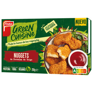 Imagen de FINDUS Nuggets sin pollo, a base de proteína de trigo Green cuisine 250 g.