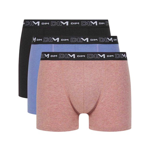 Lote de 3 calzoncillos bóxer de algodón para hombre DIM Coton Stretch, talla XXL.