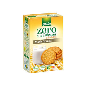 Imagen de GULLÓN Zero Galletas María dorada sin azúcares añadidos y vegetarianas, fuente de fibra y con aceite de girasol alto oleico 400 g.