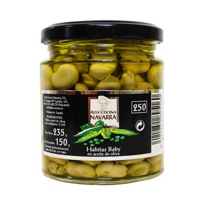Habitas baby en aceite de oliva frasco de 135 g.