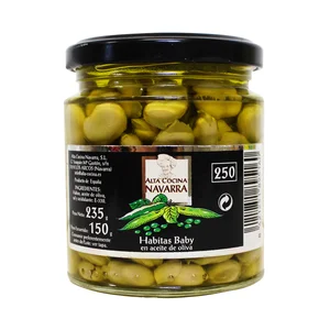 ALTA COCINA Habitas baby en aceite de oliva frasco de 135 g.
