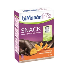 BIMANÁN Barritas de chocolate y naranja, ricas en proteínas BIMANÁN Línea 6 uds x 186 g.