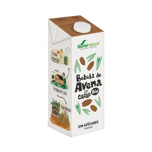 SORIA NATURAL Bio Bebida de avena ecológica con cacao, sin azúcares añadidos 1 l.