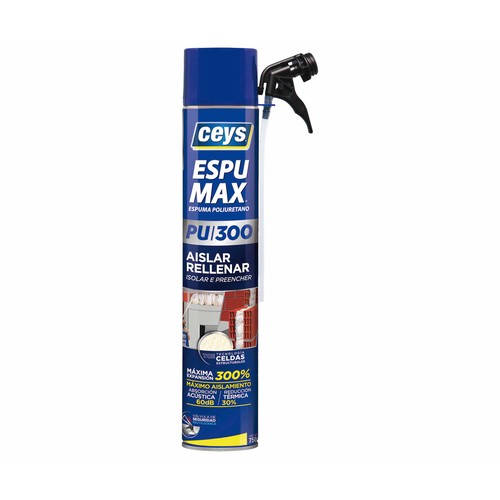 Espuma de poliuretano, aislar y rellenar, CEYS EspuMax PU 300, 750ml.