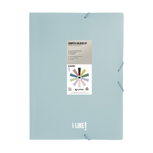 Carpeta de 3 solapas con goma, colores surtidos, GRAFOPLAS.