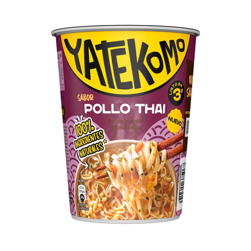 YATEKOMO Fideos Orientales instantáneos sabor pollo thai - 60g.