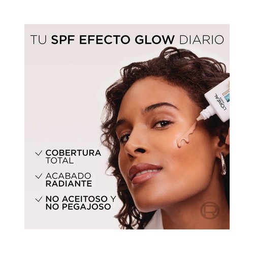 L´ORÉAL PARIS Bright reveal tono medio Fluido facial antimanchas con Niacinamida y FPS 50+ 50 ml.