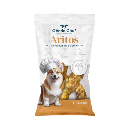 GENTLE CHEF Snack de perro mini aritos de pollo 2 uds.