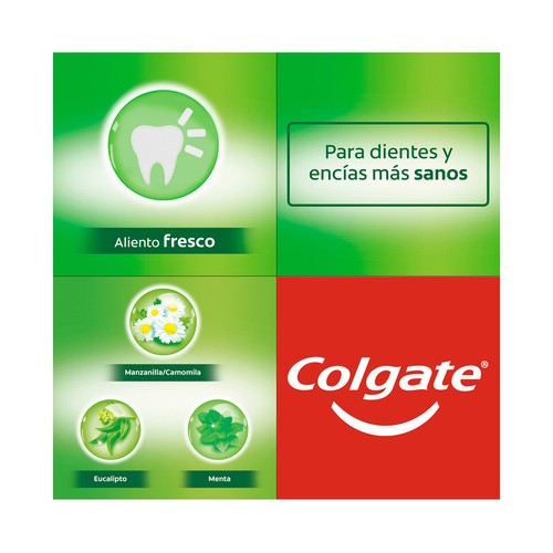 COLGATE Herbal Original Pasta de dientes con flúor e ingredientes naturales 2 x 75 ml.