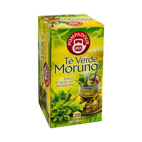 Té verde moruno típico marroquí (con hierbabuena), POMPADOUR 20 uds. 35 g.