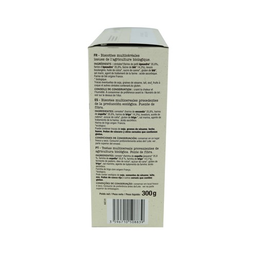 PRODUCTO ALCAMPO Biscotes multicereales Bio PRODUCTO ALCAMPO 300 gr.