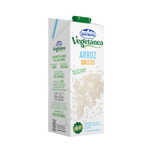 Bebida de arroz sin azúcares añadidos CENTRAL LECHERA ASTURIANA Vegetánea 1 l.