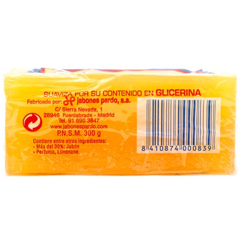 PARDO Jabón en pastilla, suavidad en tus manos 300 g.