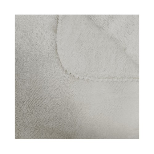 Plaid sherpa de 125 x 150 cm, color gris claro, ALCAMPO.
