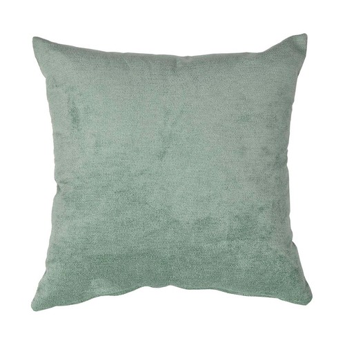Cojín color verde tejido chenilla 100% poliéster, 45x45cm. TEXTIL HOGAR.