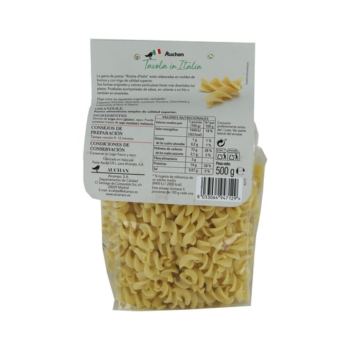 PRODUCTO ALCAMPO Pasta Girandole Tavola in Italia 500 g.