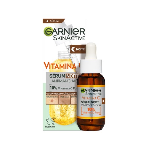 GARNIER Skin active Sérum de noche antimanchas con vitamina C 30 ml.