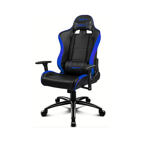 Silla Gaming Drift DR200 Negro/Azul, reposabrazos ajustable, asiento basculante, altura regulable.