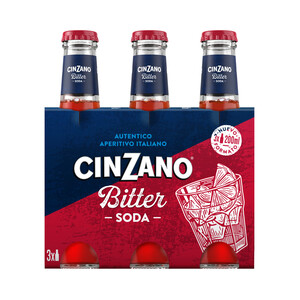 Imagen de CINZANO Bitter soda (típico aperitivo Italiano CINZANO 3 x 20 cl.