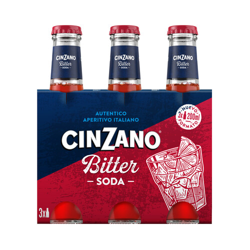 CINZANO Bitter soda (típico aperitivo Italiano CINZANO 3 x 20 cl.