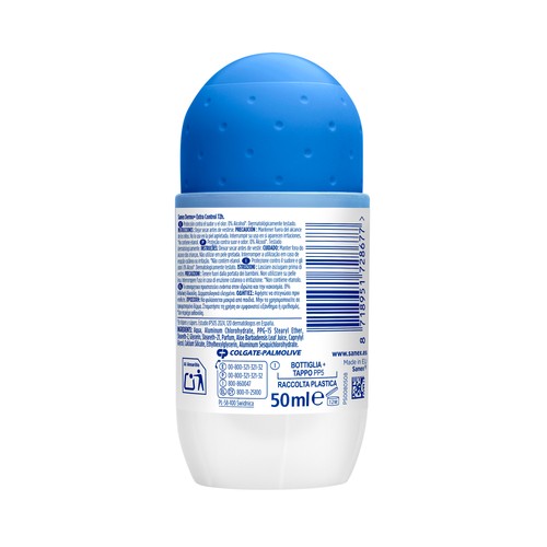 SANEX Dermo+ extra control Desodorante roll on para mujer antitranspirante hasta 72 horas 50 ml.