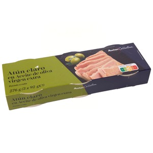 Imagen de AUCHAN COLLECTION Atún claro, en aceite de oliva virgen extra 3 x 92 g. Producto alcampo