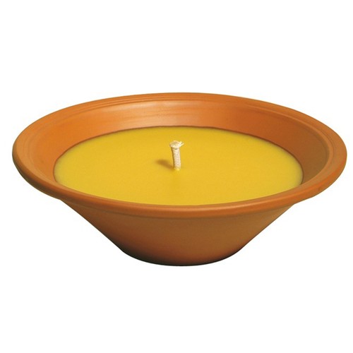 Maceta de 7.5x23.7 centímetros, de terracota natural con cera perfumada de Citronela en el interior ROURA.