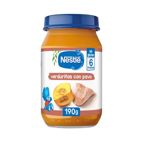 NESTLÉ Tarrito de verduritas con pavo, a partir de 6 meses 190 g.