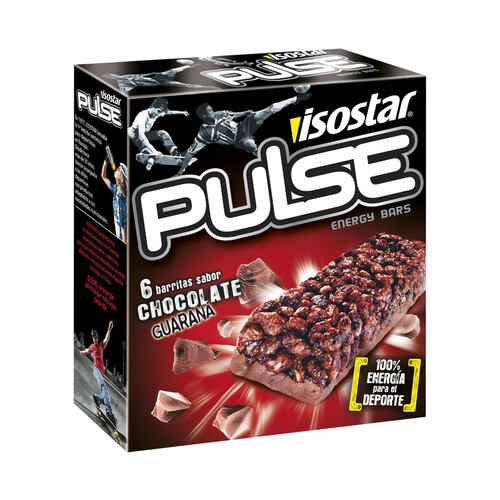 ISOSTAR Barritas energéticas de chocolate ISOSTAR Pulse, 6 uds x 23 g.