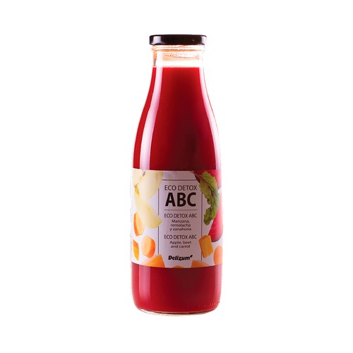 DELIZUM Eco detox abc Zumo de manzana, remolacha y zanahoria ecológicas 750 ml.