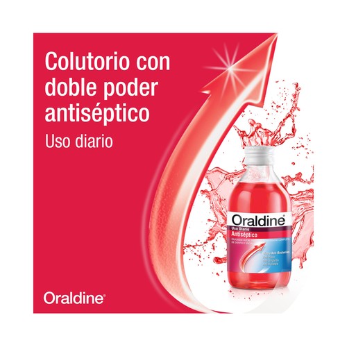 ORALDINE Colutorio antiséptico, de uso diario, con doble poder antibacteriano 200 ml.