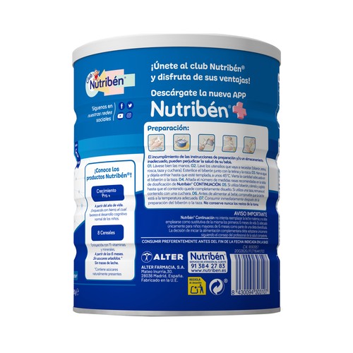 NUTRIBÉN Pro Leche (2) de continuación a partir de 6 meses 800 g.