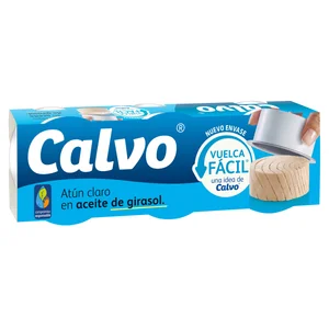CALVO Atún claro aceite de girasol pack 3 uds., 52 g.