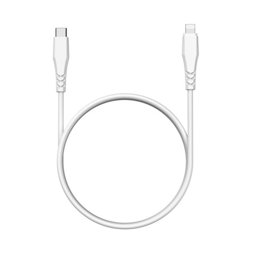 Cable USB C a USB lightning QILIVE 600183169 , longitud 0,6 metros, color blanco.