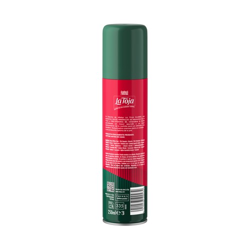 LA TOJA Classic Espuma de afeitar con sales minerales y Pro-Vitamina B5 250 ml.