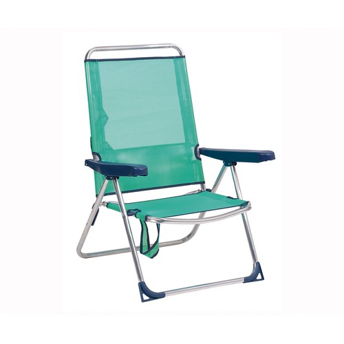 Silla de playa de aluminio y textileno, respaldo bajo, surtida en colores, ALCO.