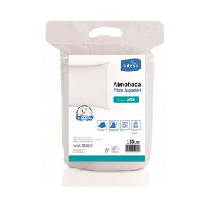 Imagen de Almohada de fibra 135cm, firmeza alta, 100% algodón, ADESA.