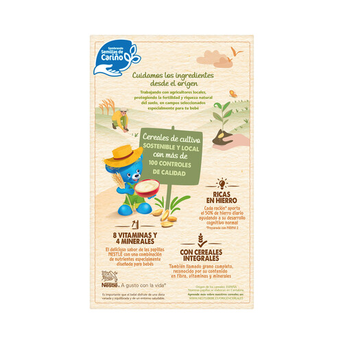 NESTLÉ Papilla de 8 cereales con fruta a partir de 6 meses NESTLÉ 475 g.