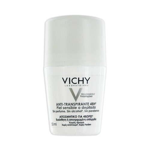 VICHY Desodorante roll con antitranspirante 48 horas, sin perfume ni alcohol ni parabenos VICHY 50 ml.