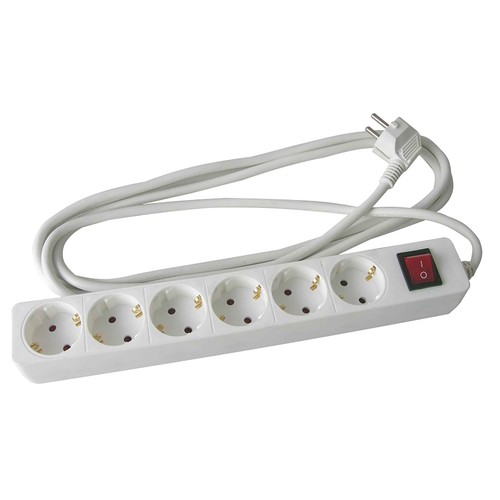Kit de 2 bases de 6 tomas cable de 1,5 metros, EUROBRIC.