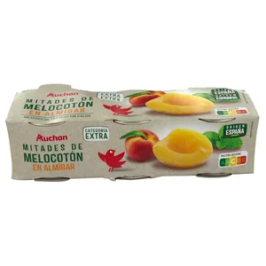PRODUCTO ALCAMPO Mitades de melocotón en almíbar 3 x 115 g.